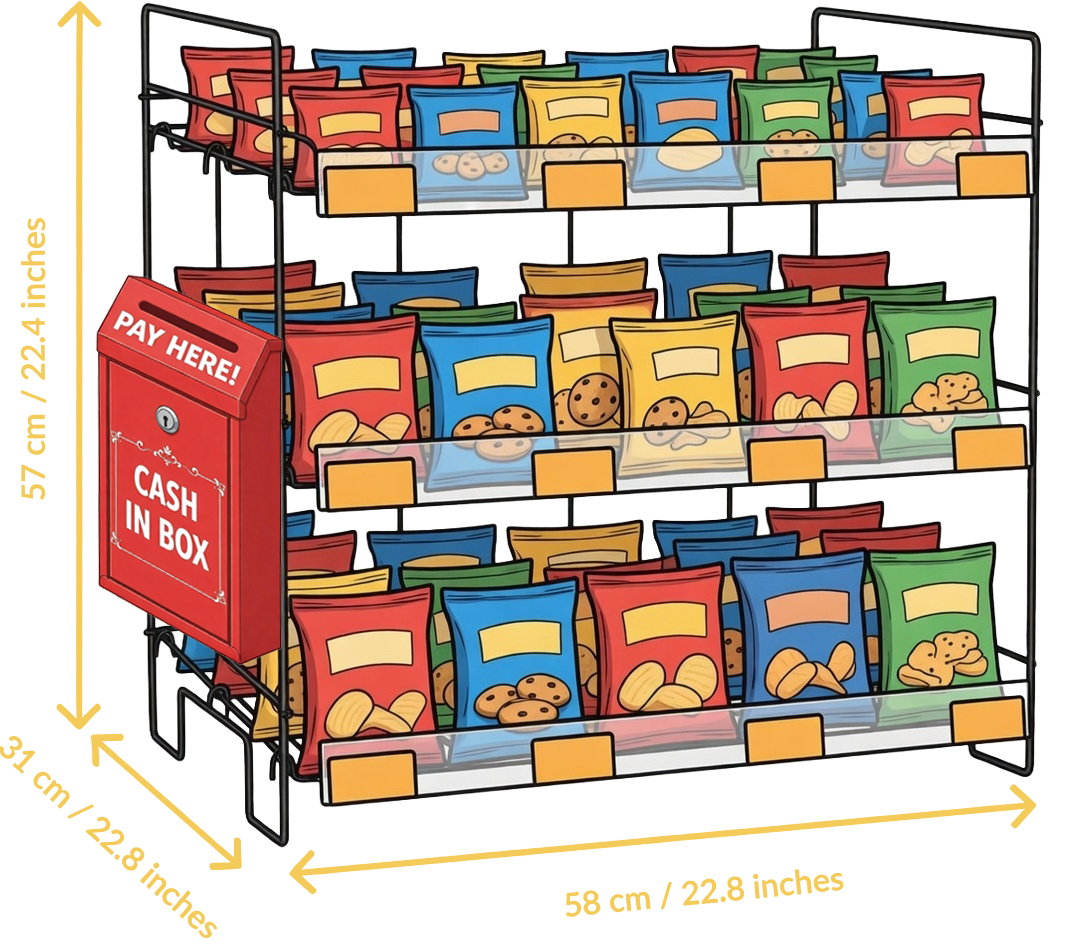 Biggie snack vending countertop display